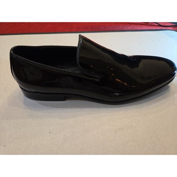 Saks Fifth Avenue Black Patent Leather Tuxedo Loafers Size 9 M Formal Dress main image 10